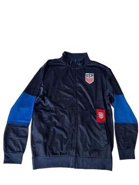 Rare vitage Icon Sports U.S. Soccer Full Zip Track Jacket Navy Blue